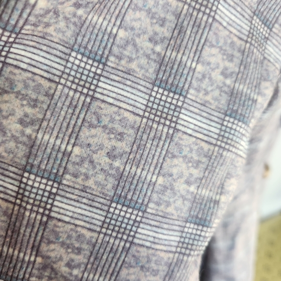 Blazer - 3 button flared bottom collared plaid fitted lightweight lined jacket - Picture 10 of 14